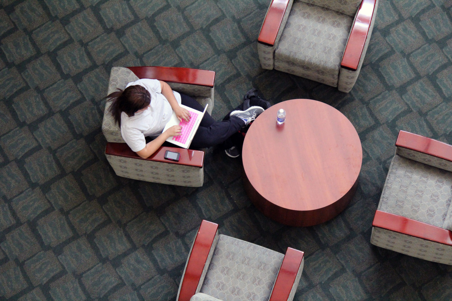 Student studying in Popp Martin Student Union